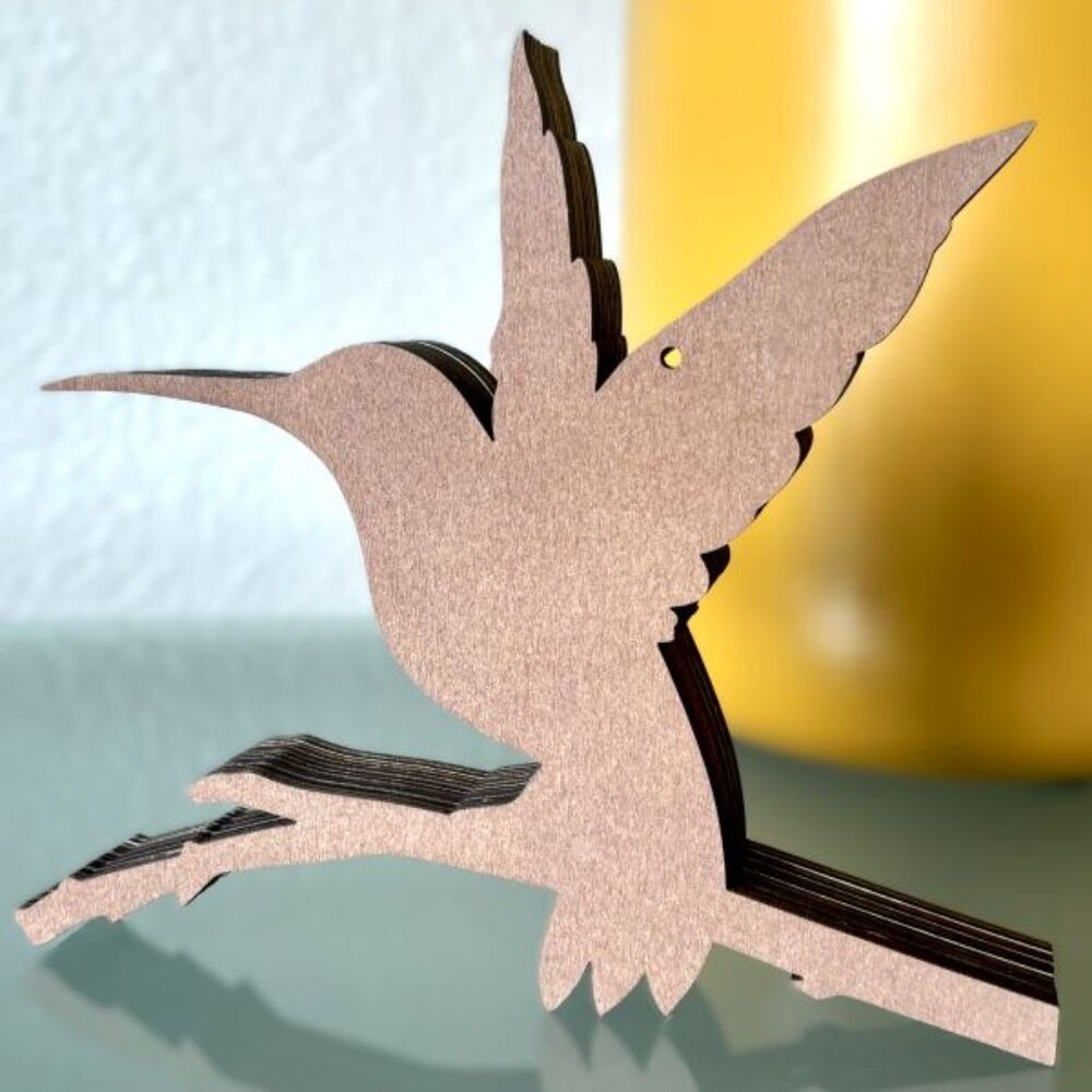 Tropical Hummingbird Bird Wood Wooden 3D Diorama Sculpture Figure Wall Decor New - Picture 6 of 6